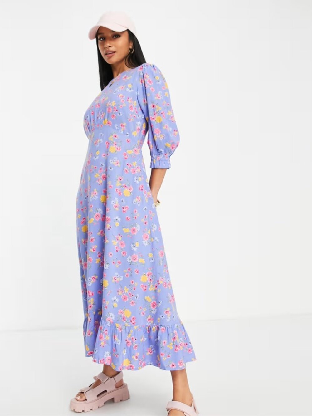 NWT Nobody’s Child Selena Purple Floral Midi Maxi Dress XS US 2
